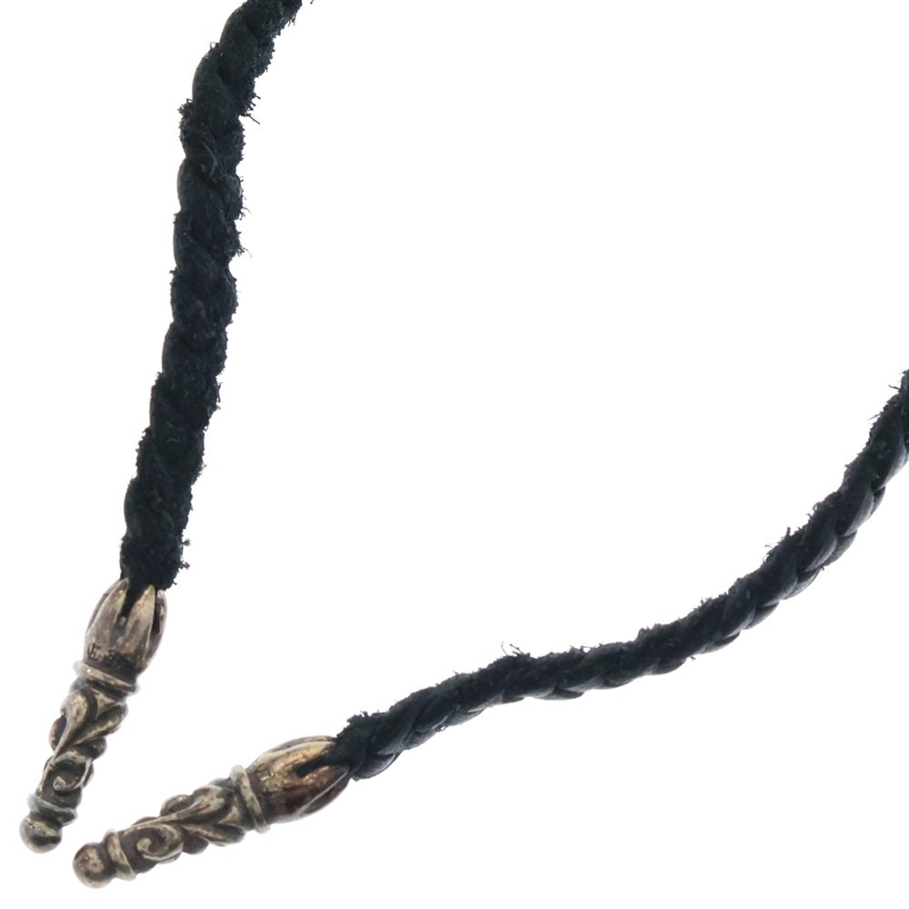 CHROME HEARTS(クロムハーツ) LEATHER BRAID スクロールレザーブレード シルバーネックレス