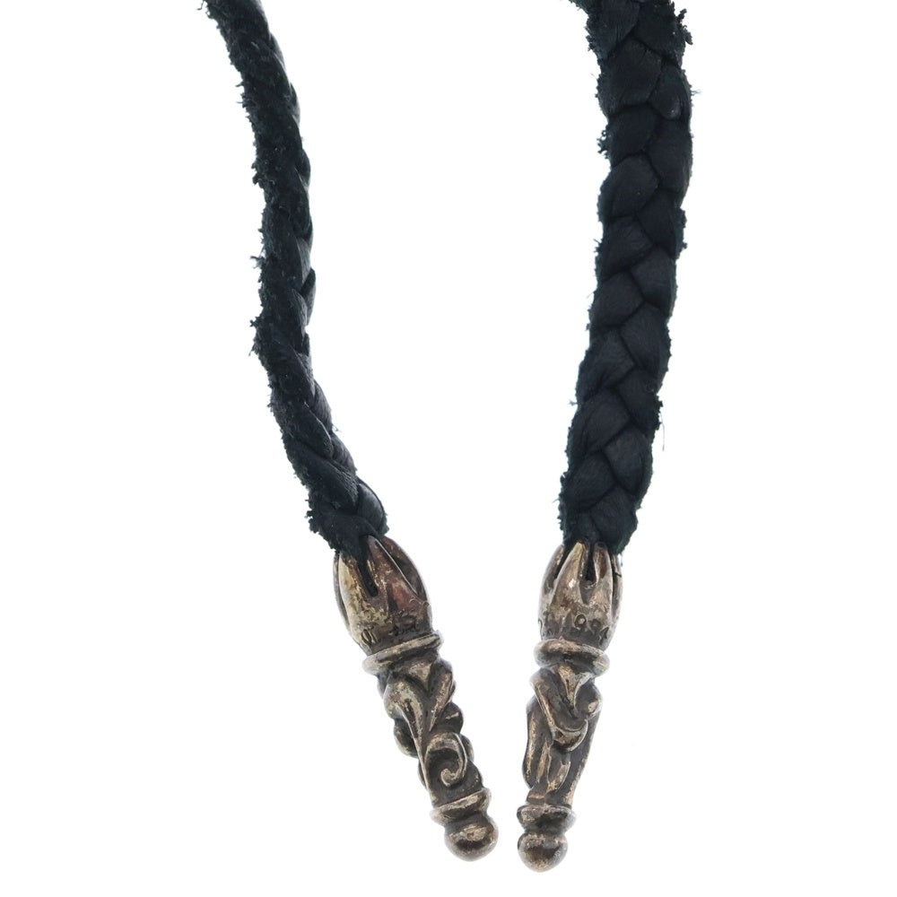 CHROME HEARTS(クロムハーツ) LEATHER BRAID スクロールレザーブレード シルバーネックレス