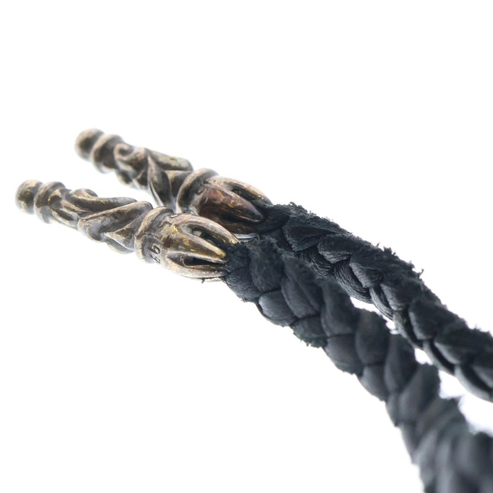 CHROME HEARTS(クロムハーツ) LEATHER BRAID スクロールレザーブレード シルバーネックレス