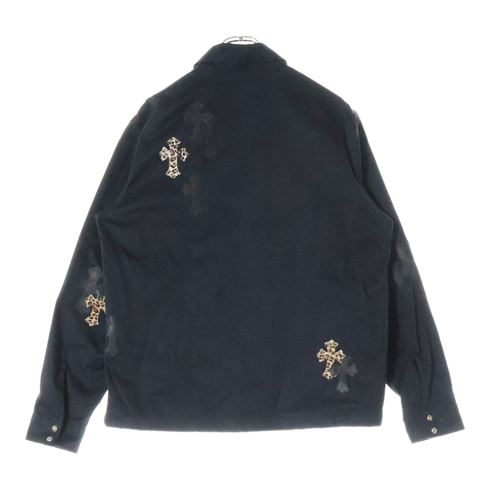 CHROME HEARTS(クロムハーツ) WORK DOG ワークドッグ クロスパッチ付きクロスボールシャツジャケット ブラック/レオパード