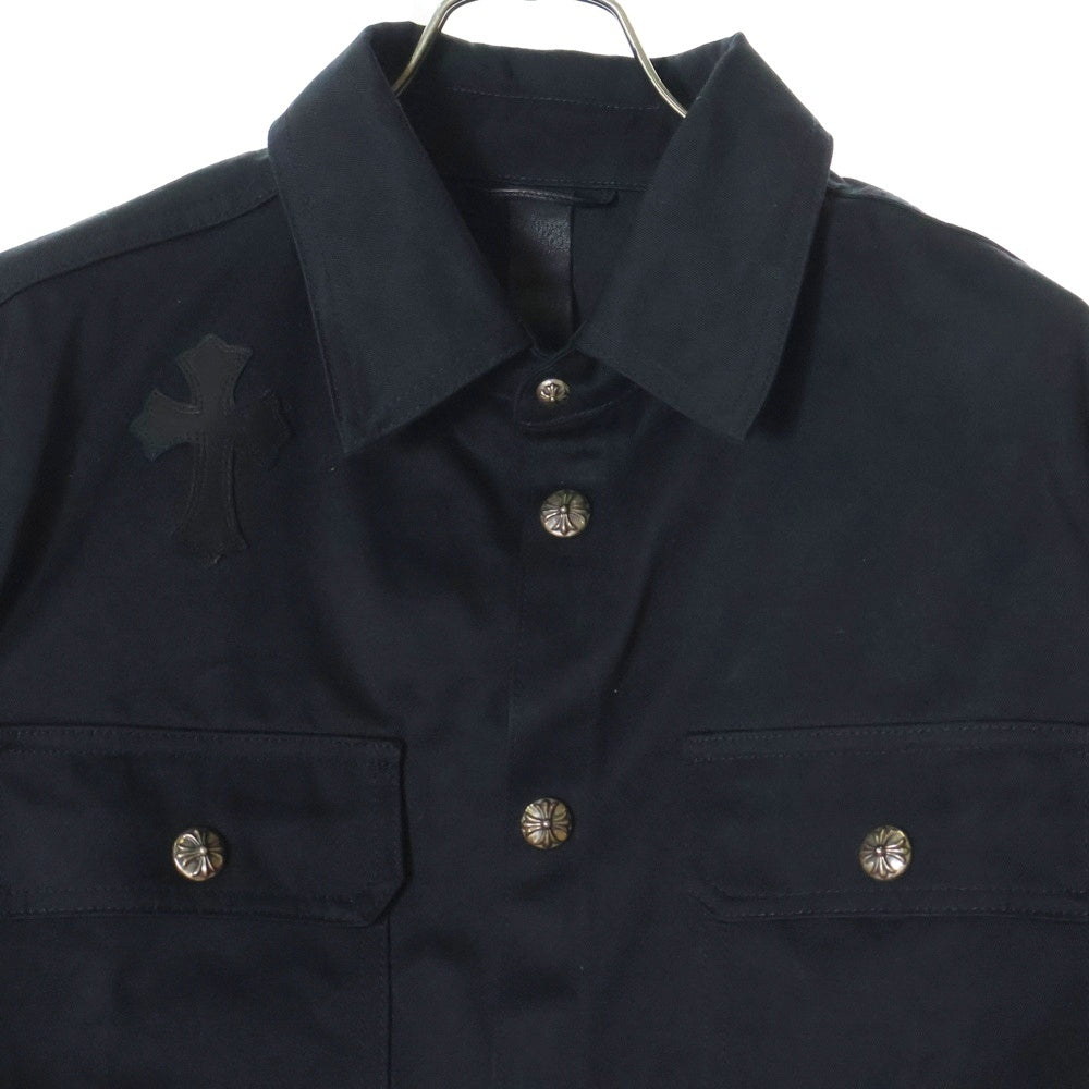 CHROME HEARTS(クロムハーツ) WORK DOG ワークドッグ クロスパッチ付きクロスボールシャツジャケット ブラック/レオパード
