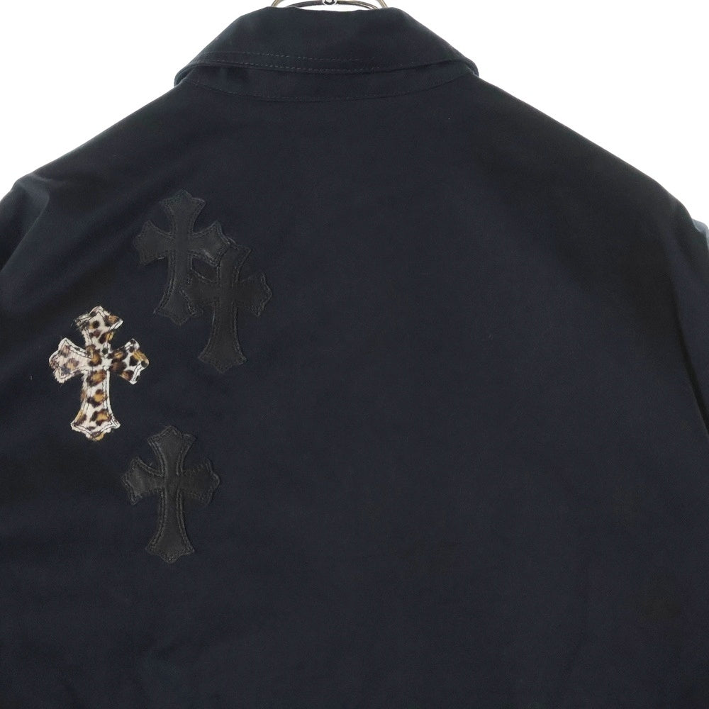 CHROME HEARTS(クロムハーツ) WORK DOG ワークドッグ クロスパッチ付きクロスボールシャツジャケット ブラック/レオパード