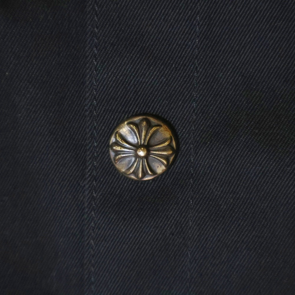 CHROME HEARTS(クロムハーツ) WORK DOG ワークドッグ クロスパッチ付きクロスボールシャツジャケット ブラック/レオパード
