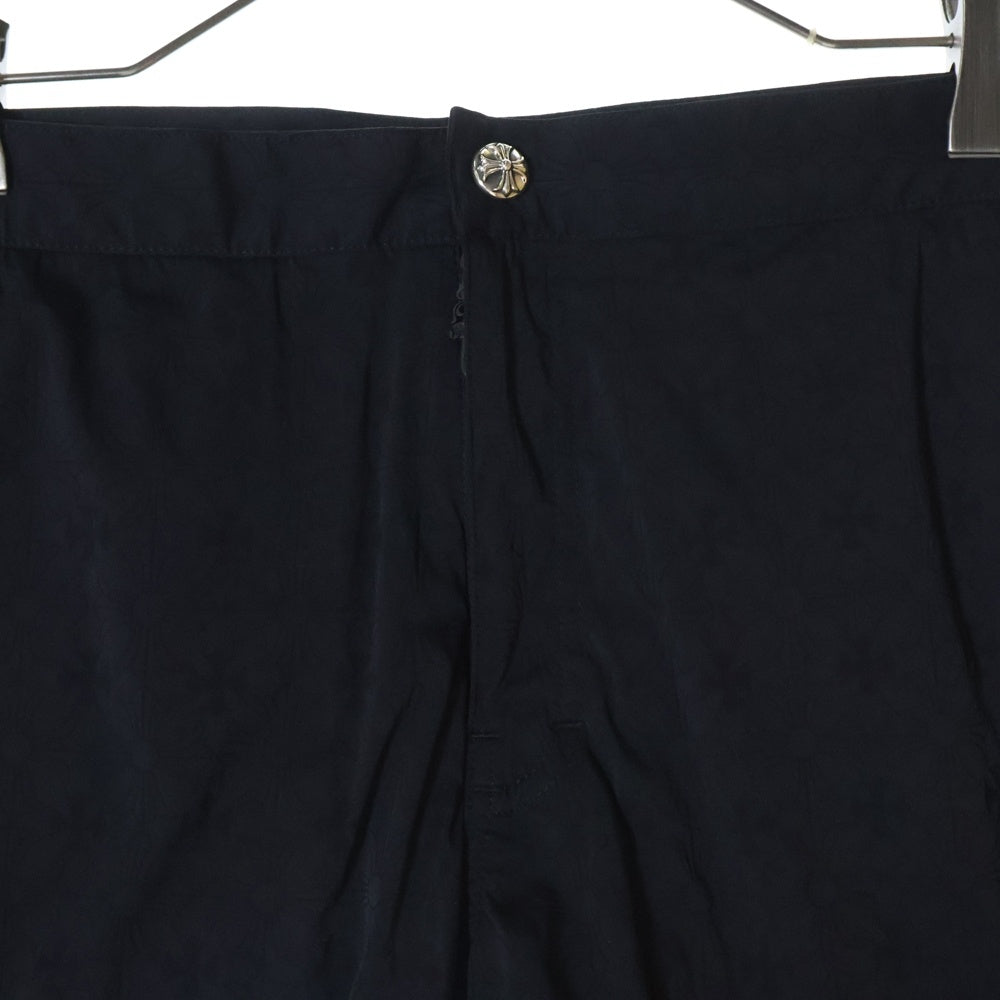 CHROME HEARTS(クロムハーツ) SWIM PANTS 総柄クロスプリント スイムショーツ ハーフパンツ ブラック