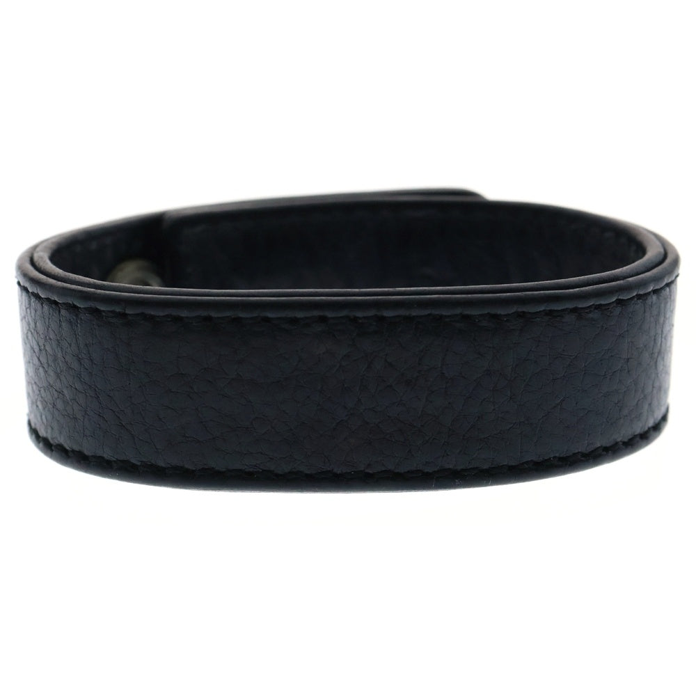 CHROME HEARTS(クロムハーツ) 3BTN 2SNP LIPSTONGUE リップ&タン 3ボタン2スナップ レザーブレスレット ブラック/シルバー