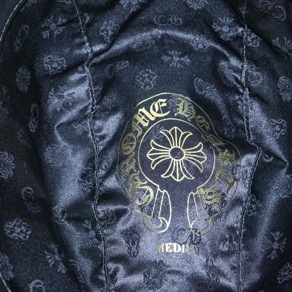 CHROME HEARTS(クロムハーツ) オーバルクロス CHプラス装飾 CHプラスパッチ付き フェドラハット 帽子 ブラック/シルバー