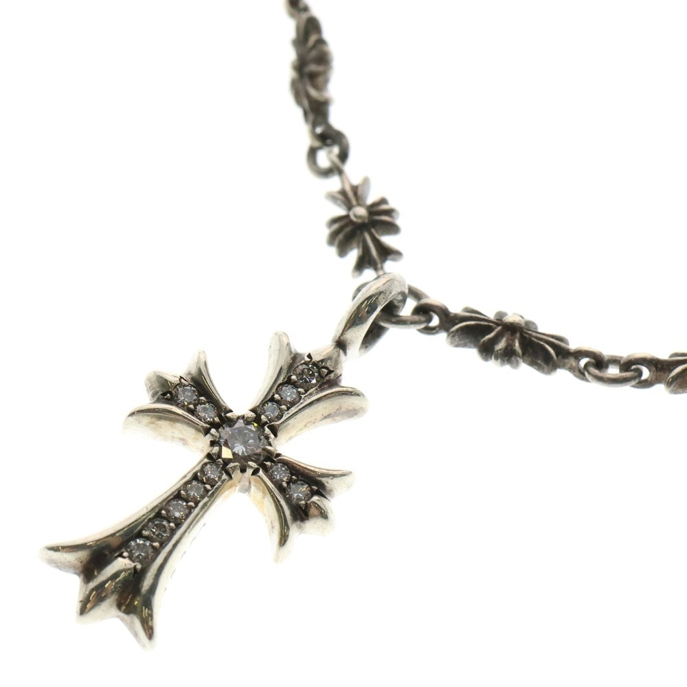 CHROME HEARTS(クロムハーツ) TNY E16 CRS F P DIA タイニーEファットクロス シルバー PAVEダイヤネックレス