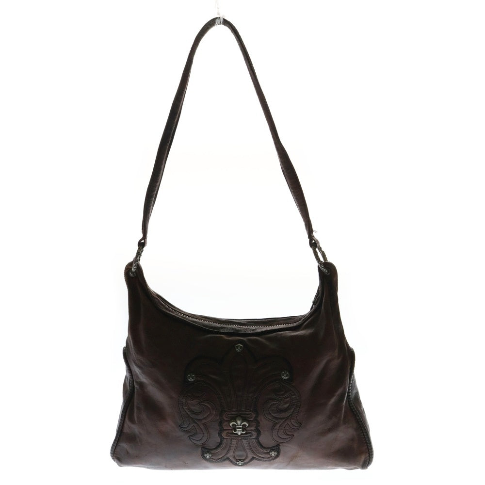 CHROME HEARTS(クロムハーツ) BOLO BSフレア装飾レザーショルダーバッグ ブラウン