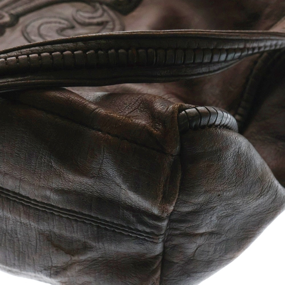 CHROME HEARTS(クロムハーツ) BOLO BSフレア装飾レザーショルダーバッグ ブラウン