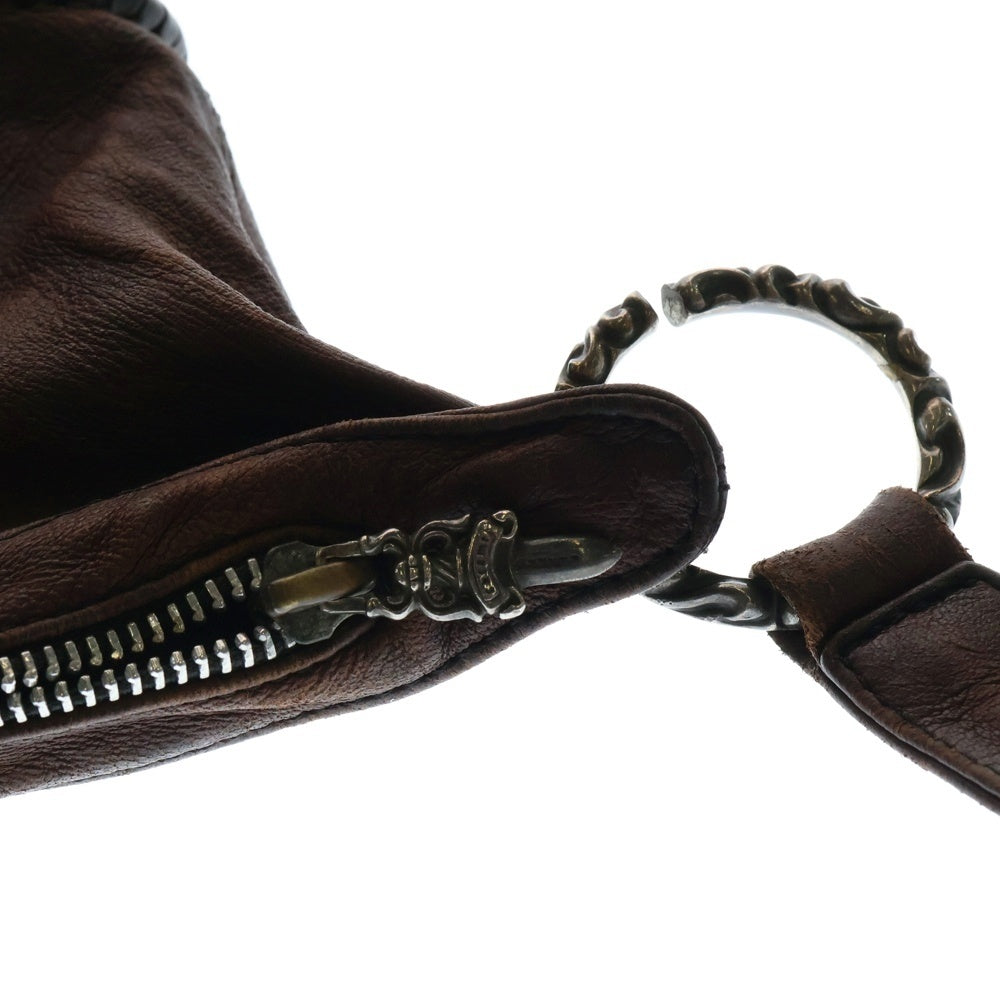 CHROME HEARTS(クロムハーツ) BOLO BSフレア装飾レザーショルダーバッグ ブラウン