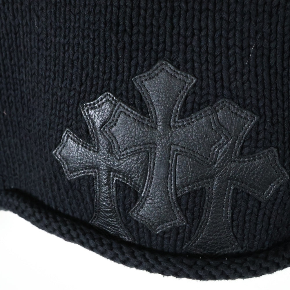 CHROME HEARTS(クロムハーツ) セメタリークロスパッチ付き カシミアニットジップジャケット ブラック