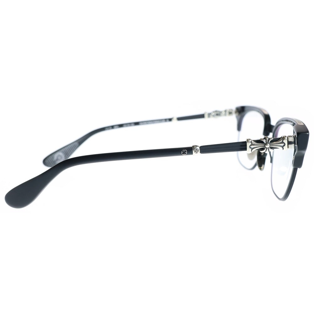 CHROME HEARTS(クロムハーツ) BONENNOISSEUR II ボネンヌワール テンプルCHクロスサーモント型 アイウェア ブロウ型眼鏡 ブラック