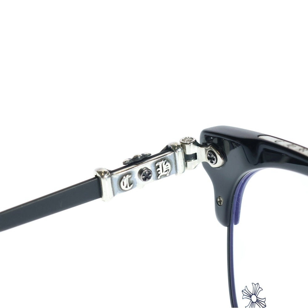 CHROME HEARTS(クロムハーツ) BONENNOISSEUR II ボネンヌワール テンプルCHクロスサーモント型 アイウェア ブロウ型眼鏡 ブラック