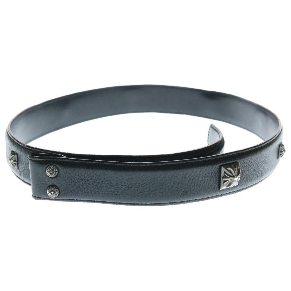 CHROME HEARTS(クロムハーツ) STRAP PYRAMID ゼロピラミッドスタッズ レザーベルト ブラック/シルバー