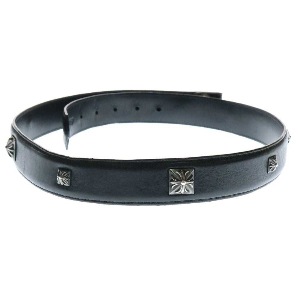 CHROME HEARTS(クロムハーツ) STRAP PYRAMID ゼロピラミッドスタッズ レザーベルト ブラック/シルバー