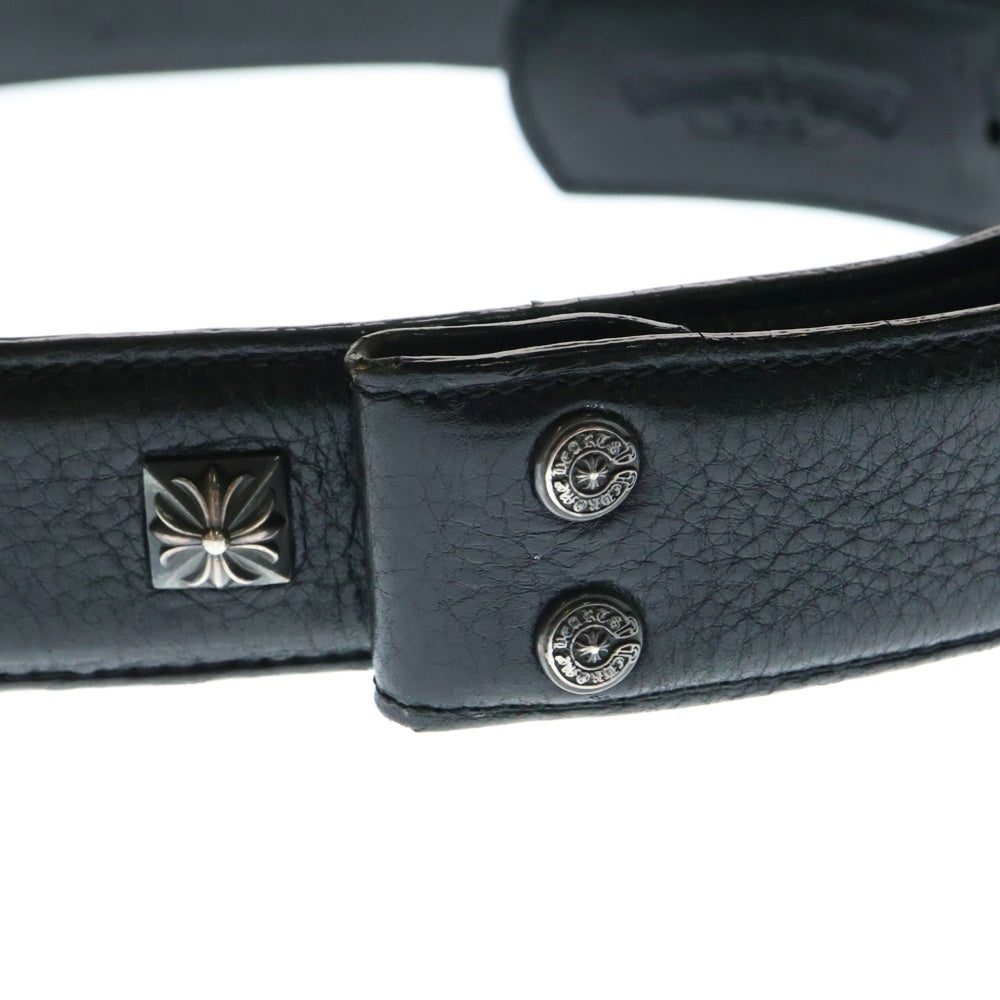 CHROME HEARTS(クロムハーツ) STRAP PYRAMID ゼロピラミッドスタッズ レザーベルト ブラック/シルバー