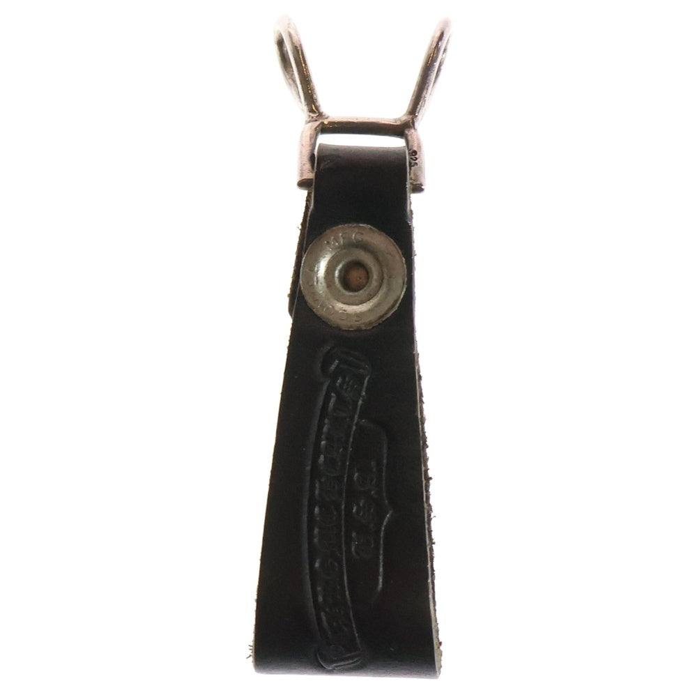 CHROME HEARTS(クロムハーツ) BELT LOOP クロスボールボタンレザーベルトループ ブラック/シルバー