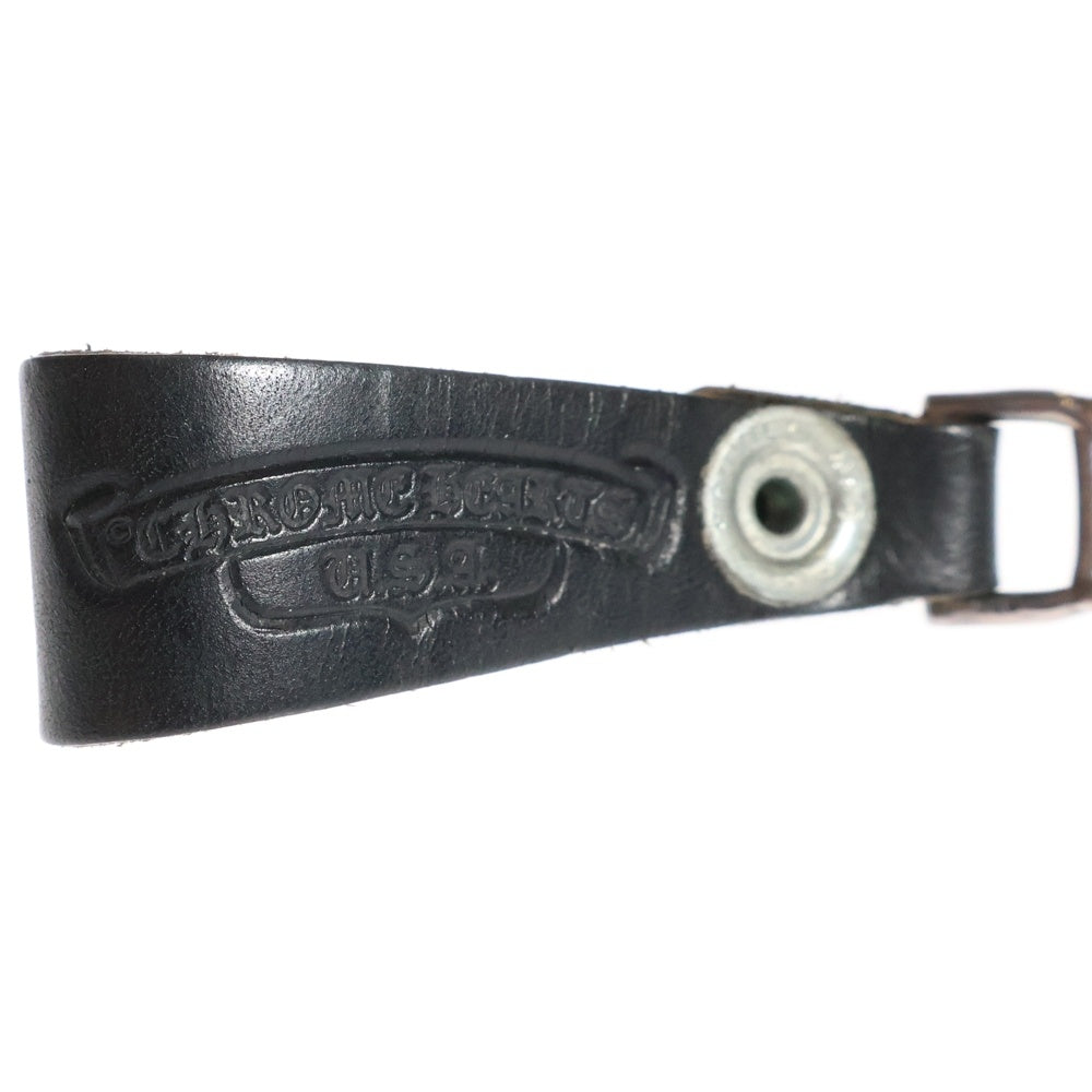CHROME HEARTS(クロムハーツ) BELT LOOP クロスボールボタンレザーベルトループ ブラック/シルバー