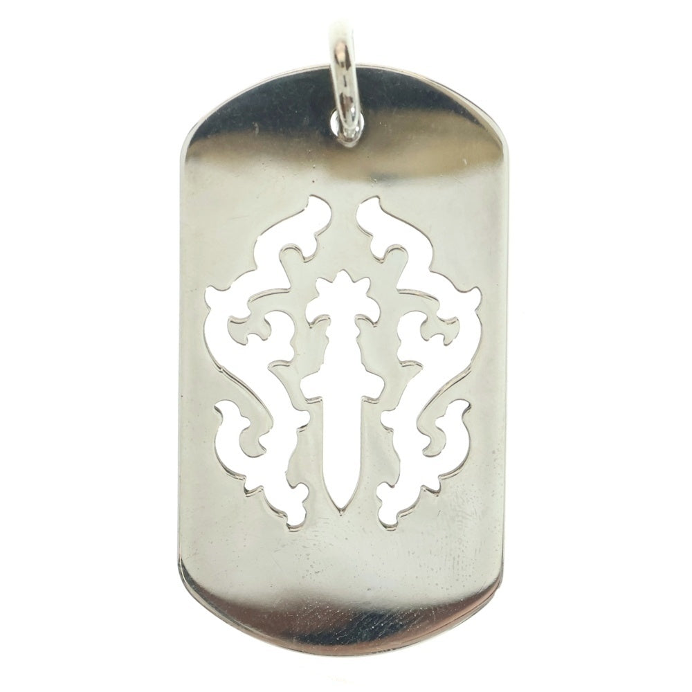 CHROME HEARTS(クロムハーツ) D TAG LRG DAGGER ダガーカットアウトドッグタグ ラージドッグタグネックレストップ シルバー