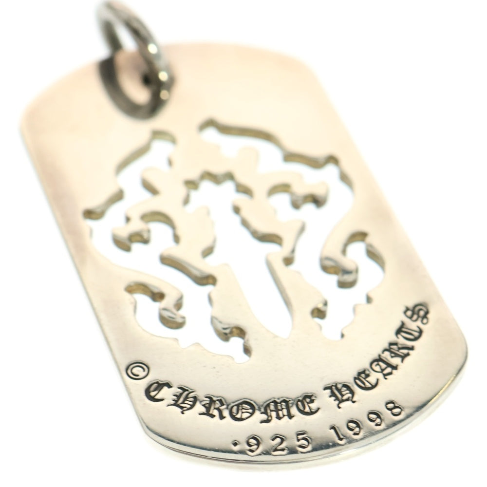 CHROME HEARTS(クロムハーツ) D TAG LRG DAGGER ダガーカットアウトドッグタグ ラージドッグタグネックレストップ シルバー