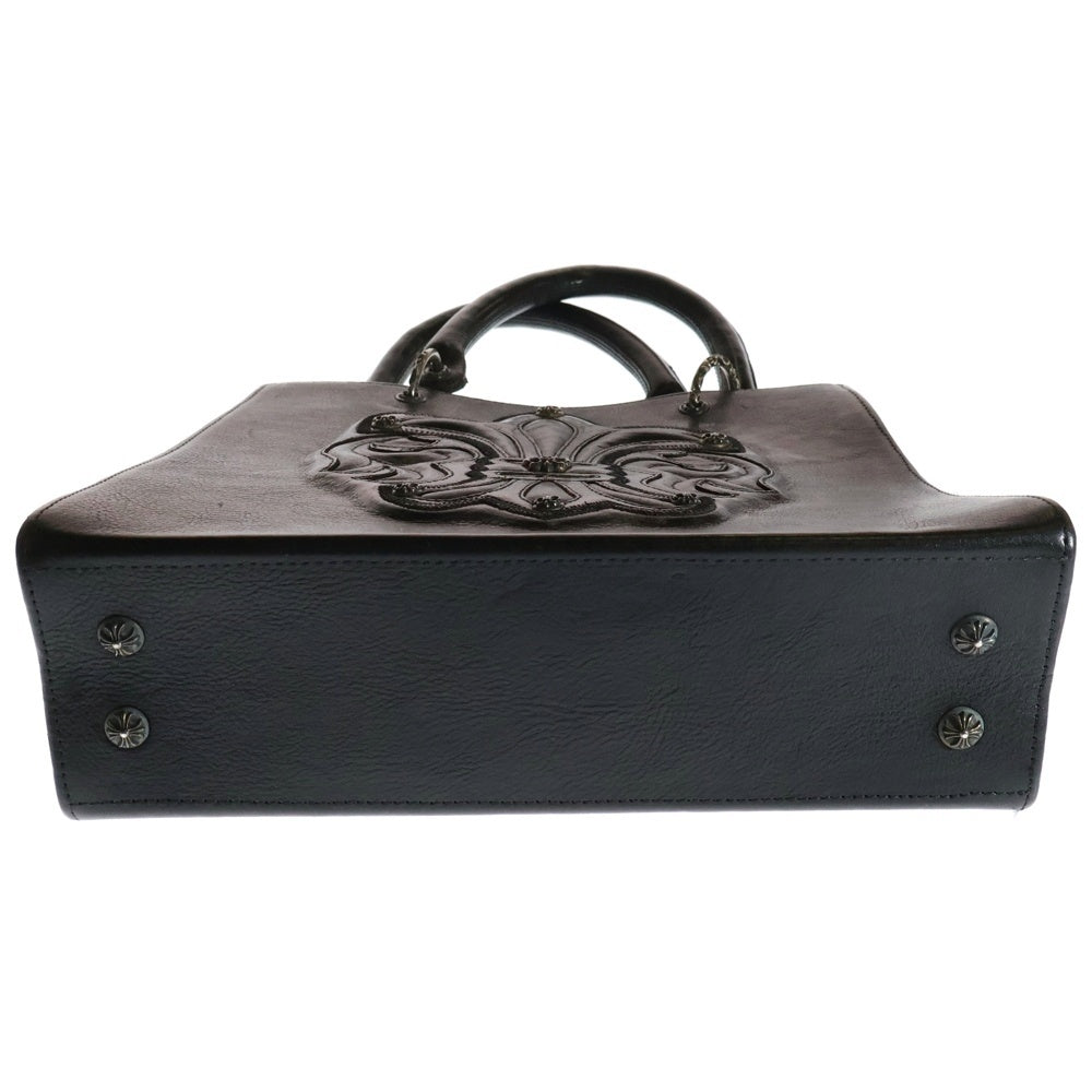 CHROME HEARTS(クロムハーツ) BSフレアモチーフ スクロールバンドレザーハンドバッグ ブラック