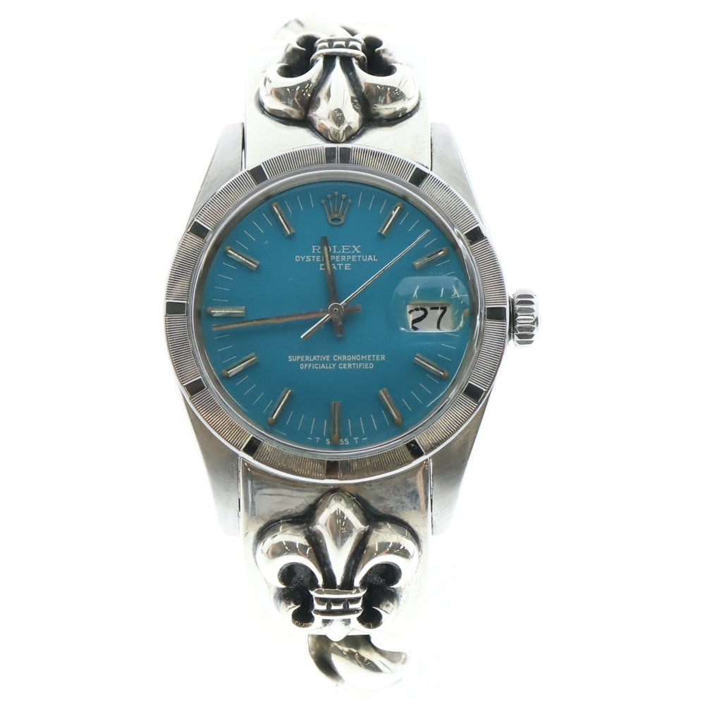 CHROME HEARTS(クロムハーツ) ×ROLEX オイスターパーペチュアル BSフレアクラシックリンク腕時計 Ref.1501 シルバー