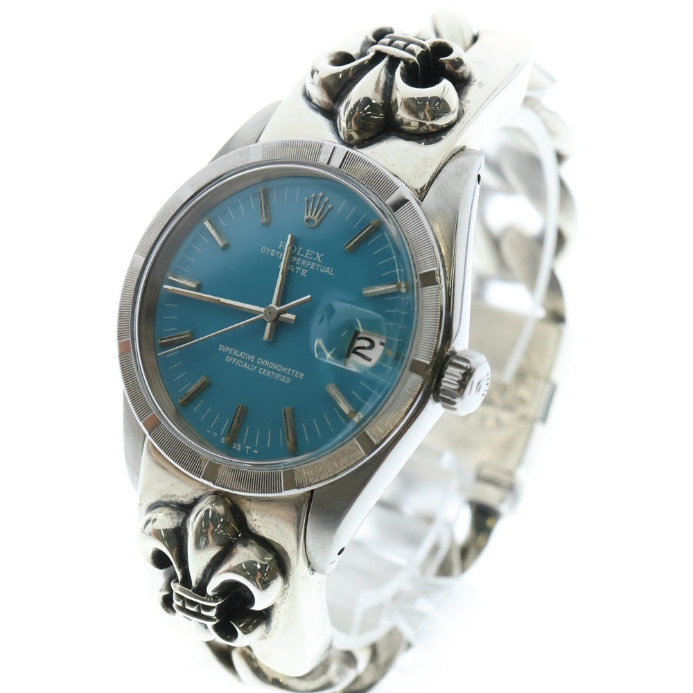 CHROME HEARTS(クロムハーツ) ×ROLEX オイスターパーペチュアル BSフレアクラシックリンク腕時計 Ref.1501 シルバー