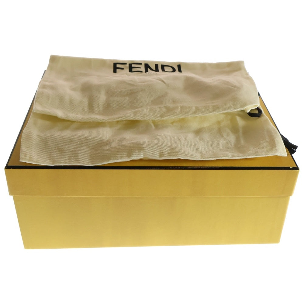 FENDI(フェンディ) スクエアトゥ FFロゴ ヒールストラップサンダル レディース ベージュ