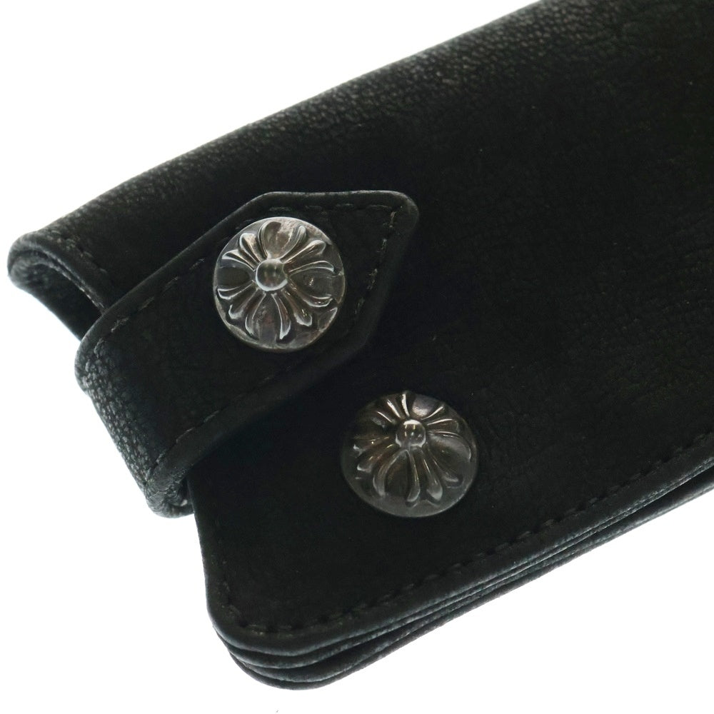 CHROME HEARTS(クロムハーツ) KEY CASE キーケース クロスボールボタン デストロイレザーキーケース ブラック