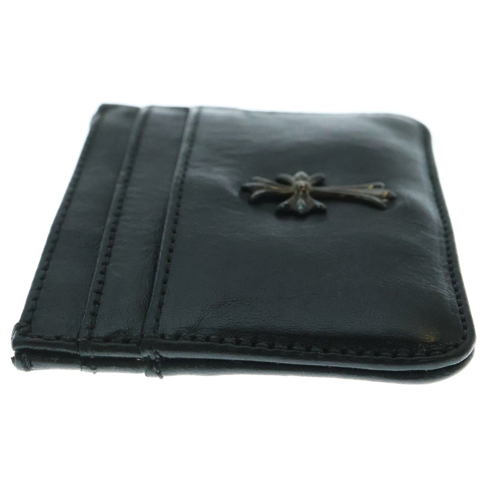 CHROME HEARTS(クロムハーツ) DOUBLE SIDE ダブルサイド CHクロス装飾 レザーカードケース ブラック