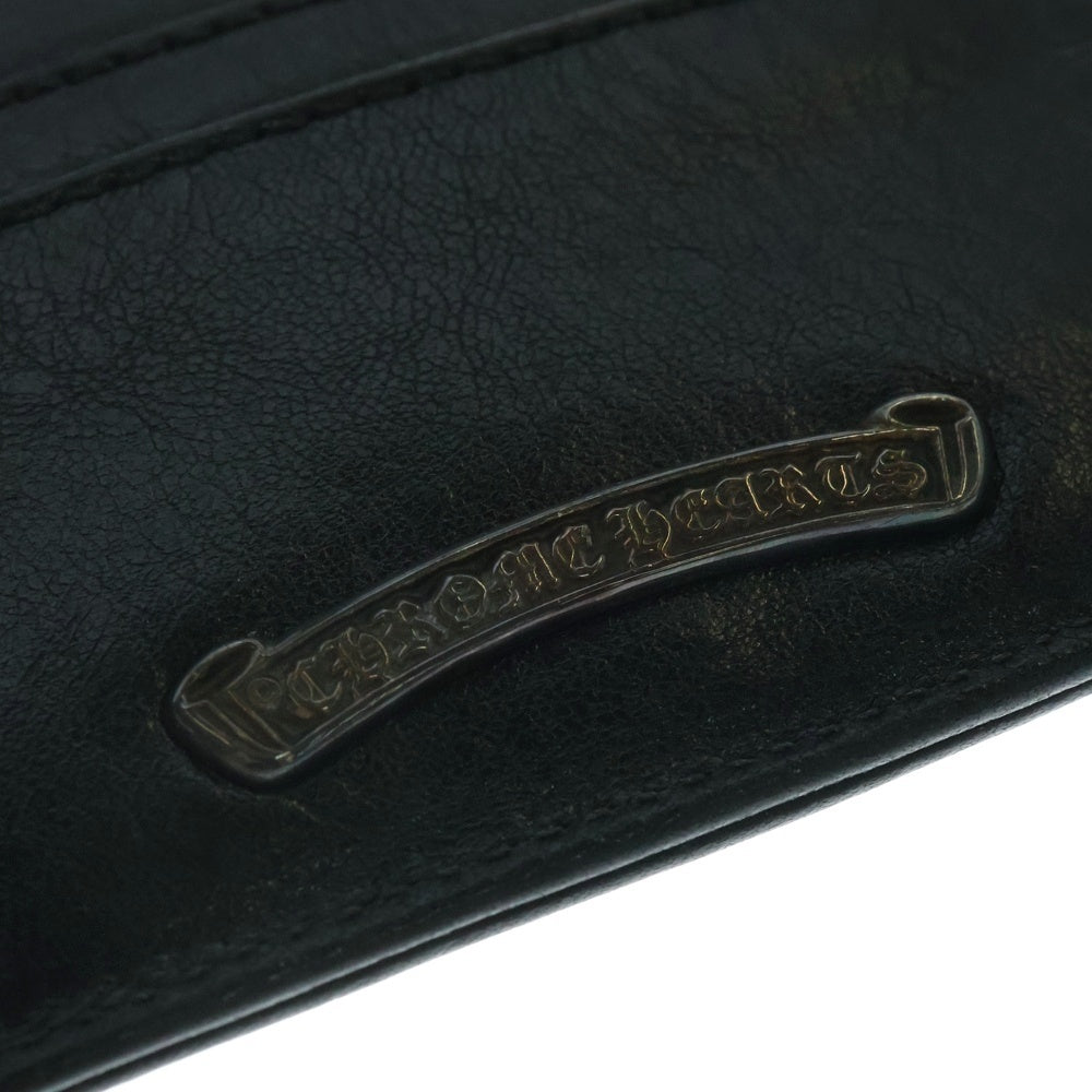 CHROME HEARTS(クロムハーツ) DOUBLE SIDE ダブルサイド CHクロス装飾 レザーカードケース ブラック