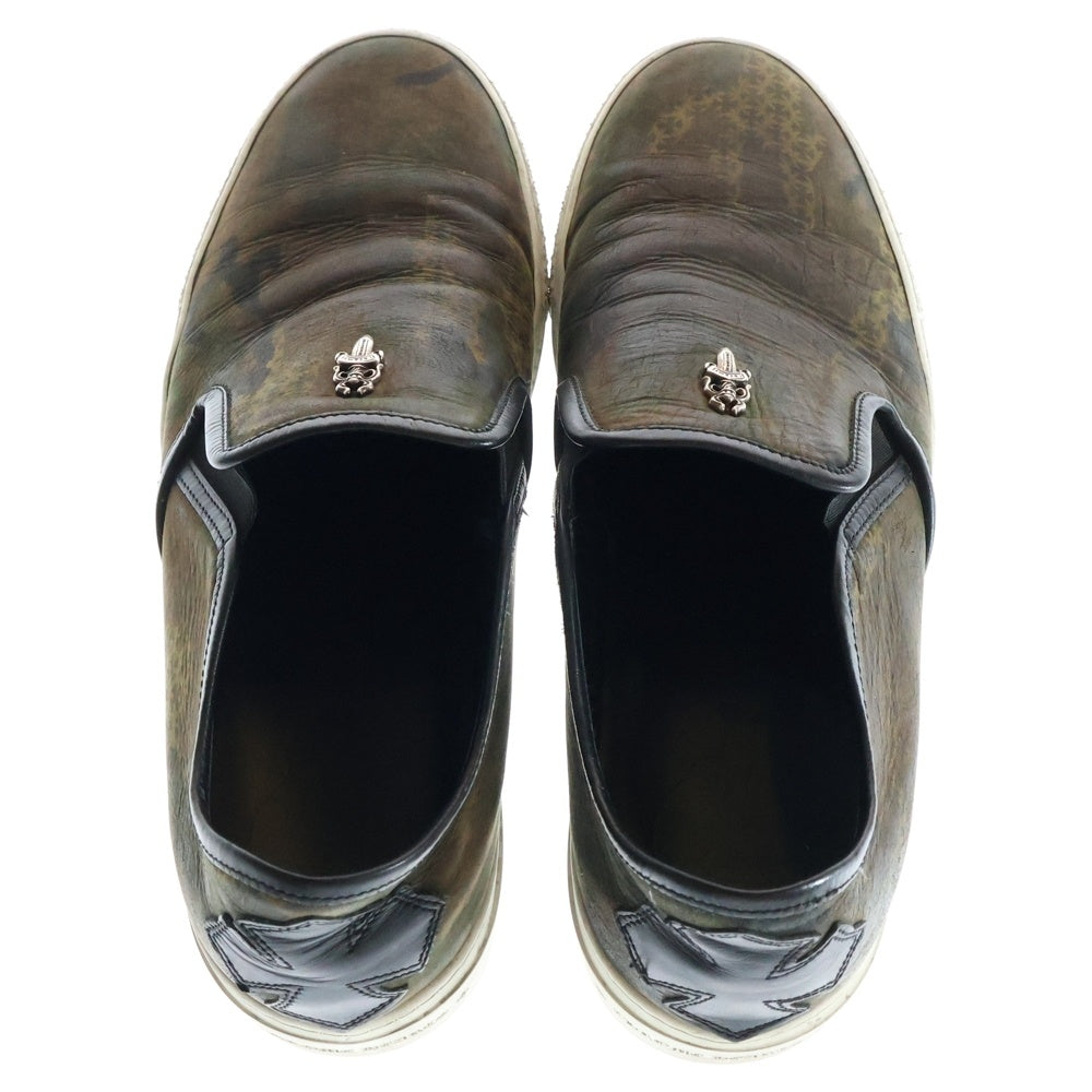 CHROME HEARTS(クロムハーツ) SLIP ON BLK CALF スリッポン CHプラスレザーパッチダガー付レザースリッポン