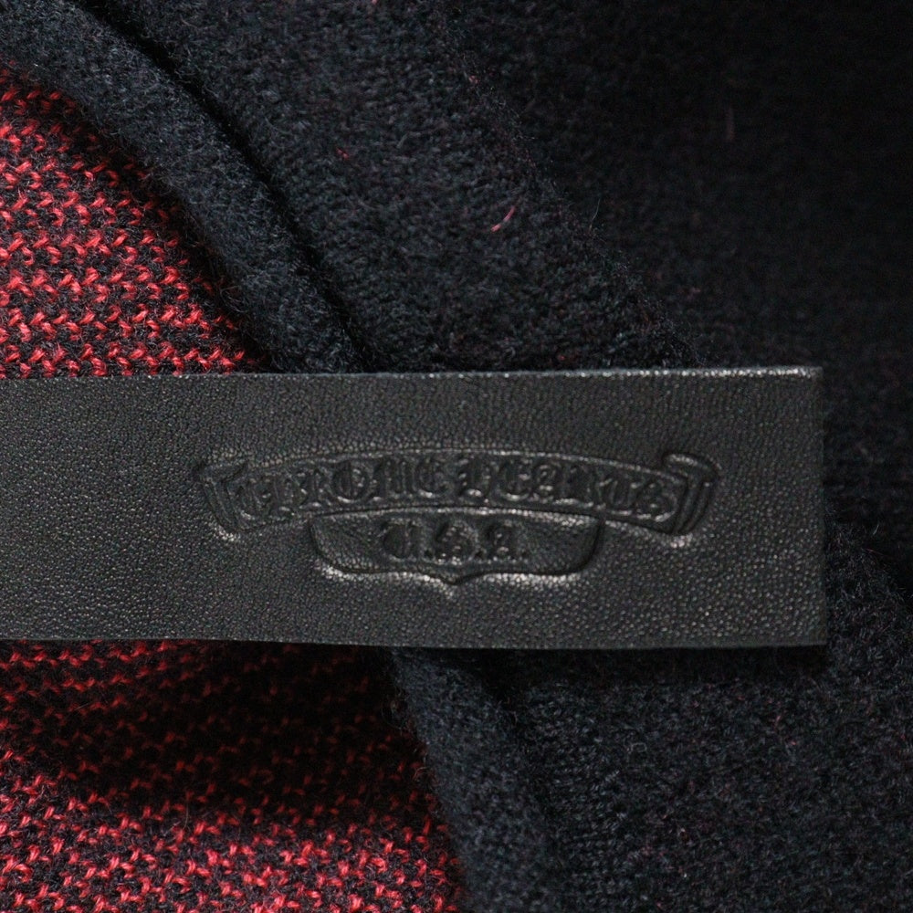 CHROME HEARTS(クロムハーツ) Y NOT セメタリ―クロス パッチ 袖フローラルプリント カシミアニット レッド