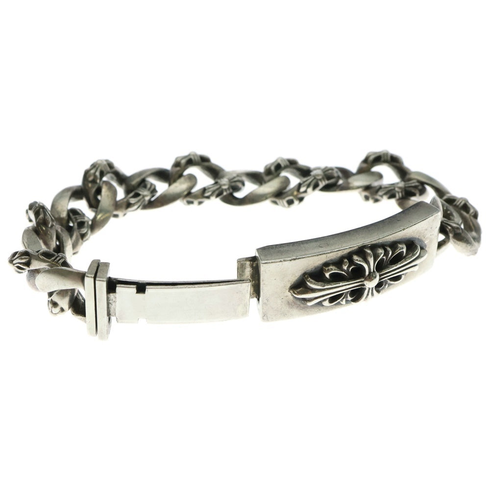 CHROME HEARTS(クロムハーツ) ID FLORAL CRS フローラルクロスIDファンシーリンク ブレスレット 13LINK シルバー BCA166