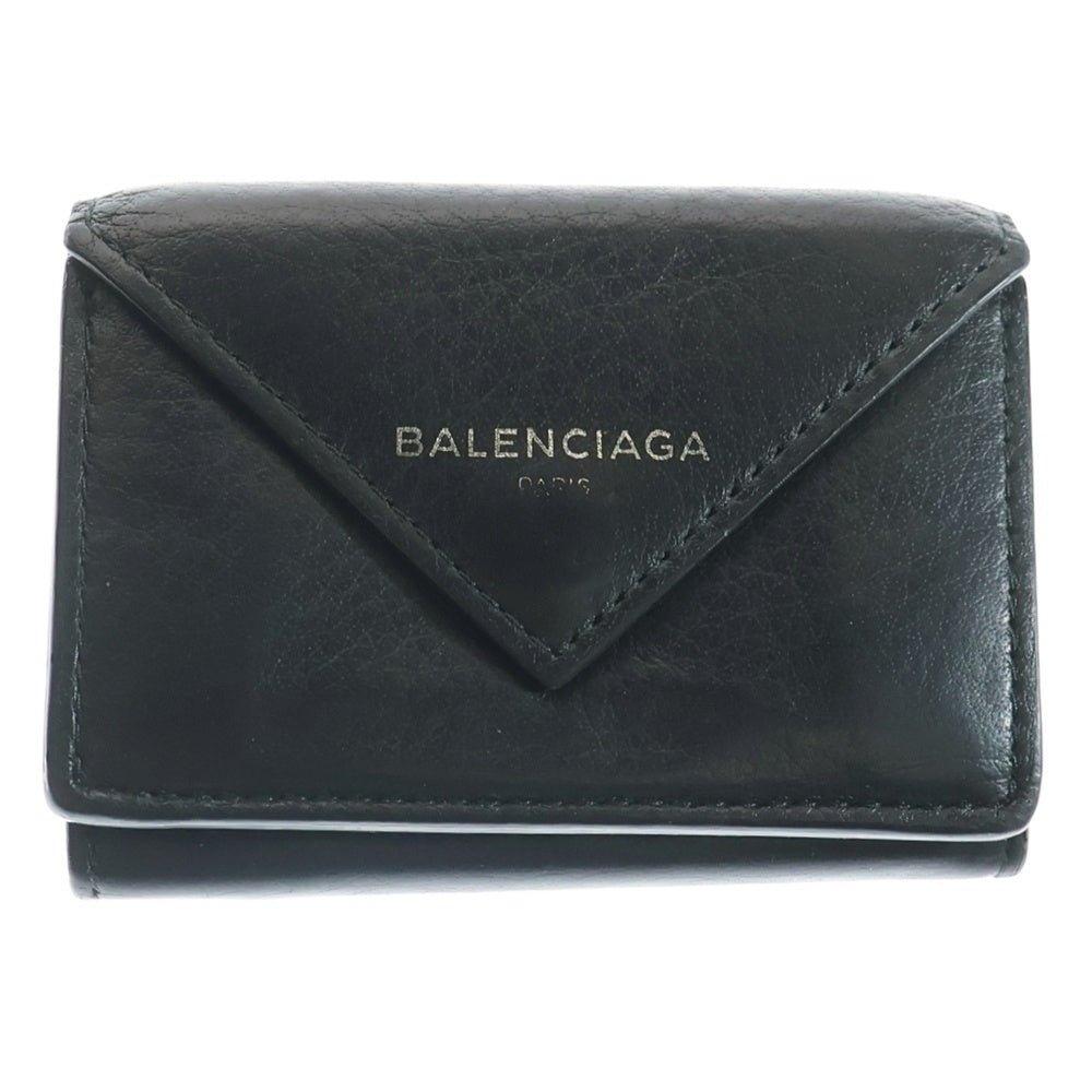BALENCIAGA(バレンシアガ) PAPIER MINI WALLET ペイパー ミニ ウォレット レザー 三つ折り財布 391446 ブラック