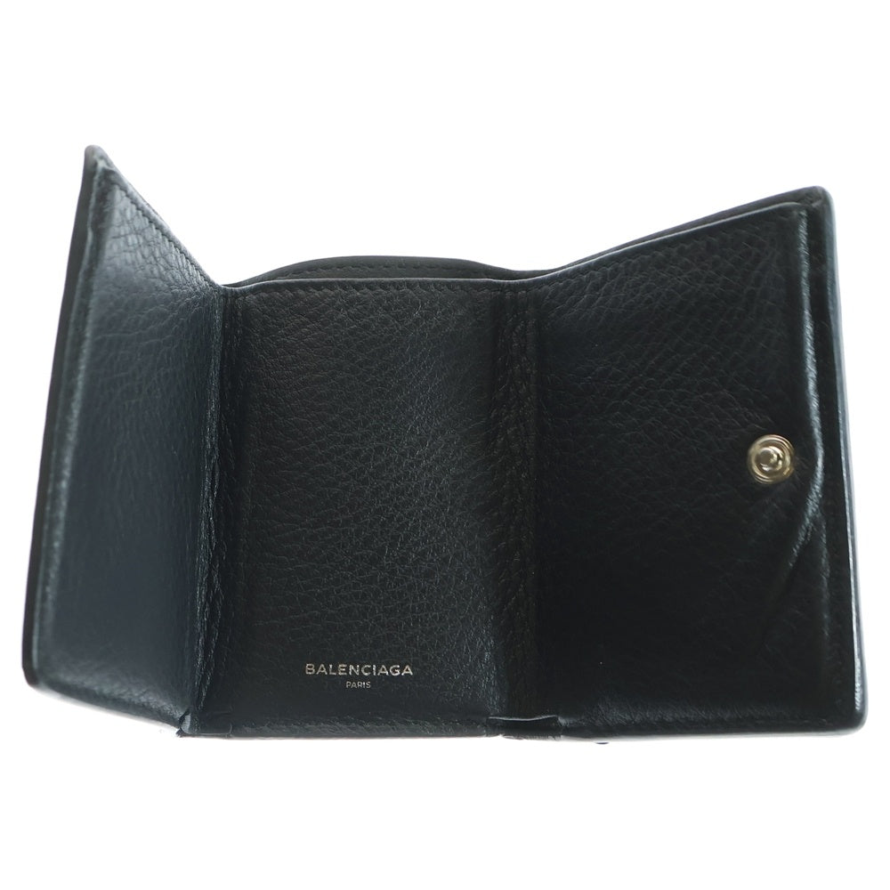 BALENCIAGA(バレンシアガ) PAPIER MINI WALLET ペイパー ミニ ウォレット レザー 三つ折り財布 391446 ブラック