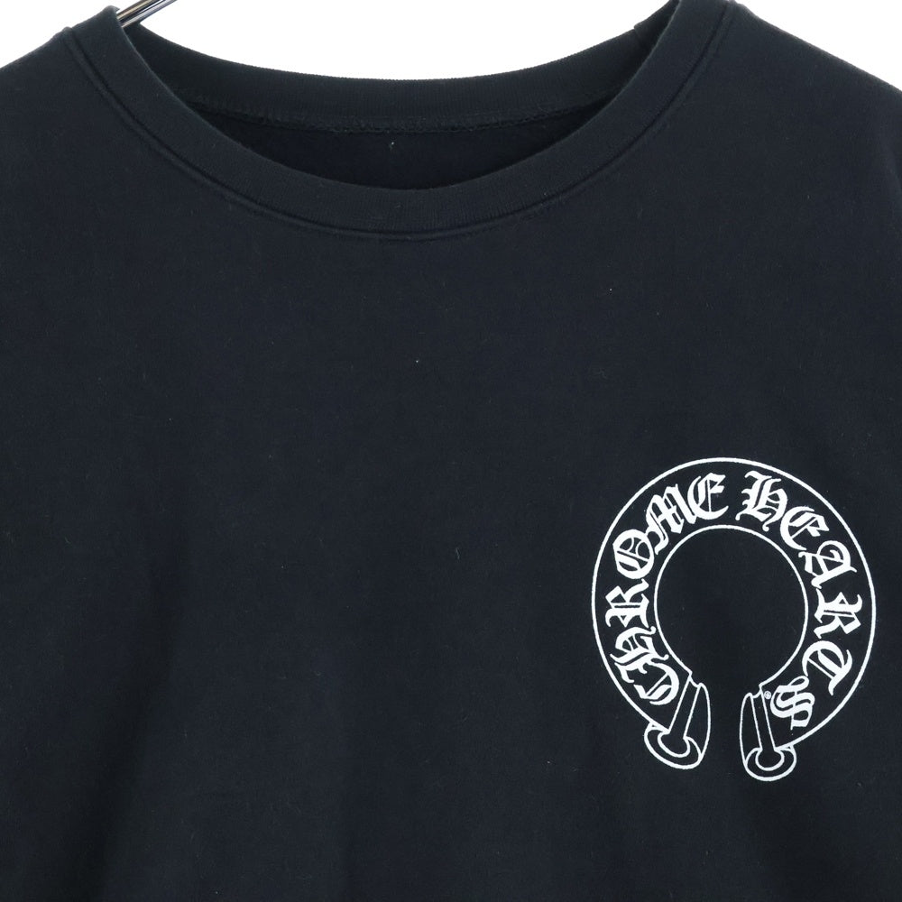 CHROME HEARTS(クロムハーツ) Horseshoe L/S Sweatshirt ホースシュープリント 袖フローラル スウェット ブラック