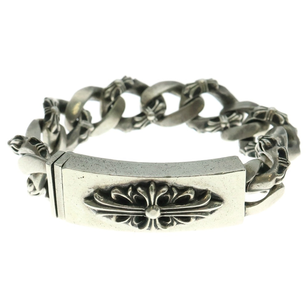 CHROME HEARTS(クロムハーツ) ID FLORAL CRS フローラルクロスIDファンシーリンク クリップ ブレスレット シルバー 11LINK BCA165
