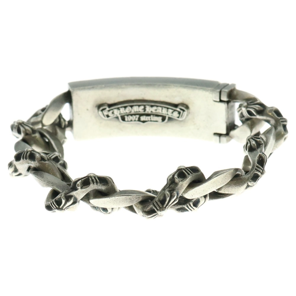 CHROME HEARTS(クロムハーツ) ID FLORAL CRS フローラルクロスIDファンシーリンク クリップ ブレスレット シルバー 11LINK BCA165