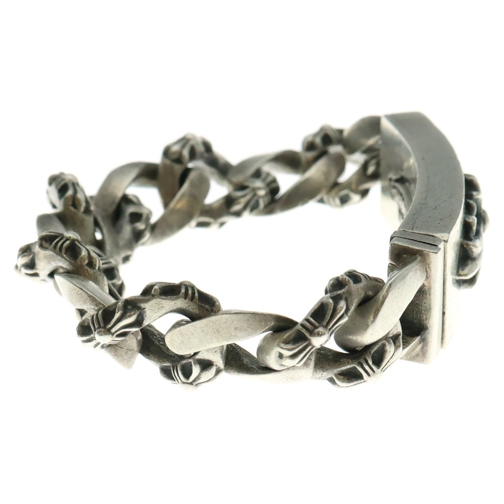 CHROME HEARTS(クロムハーツ) ID FLORAL CRS フローラルクロスIDファンシーリンク クリップ ブレスレット シルバー 11LINK BCA165