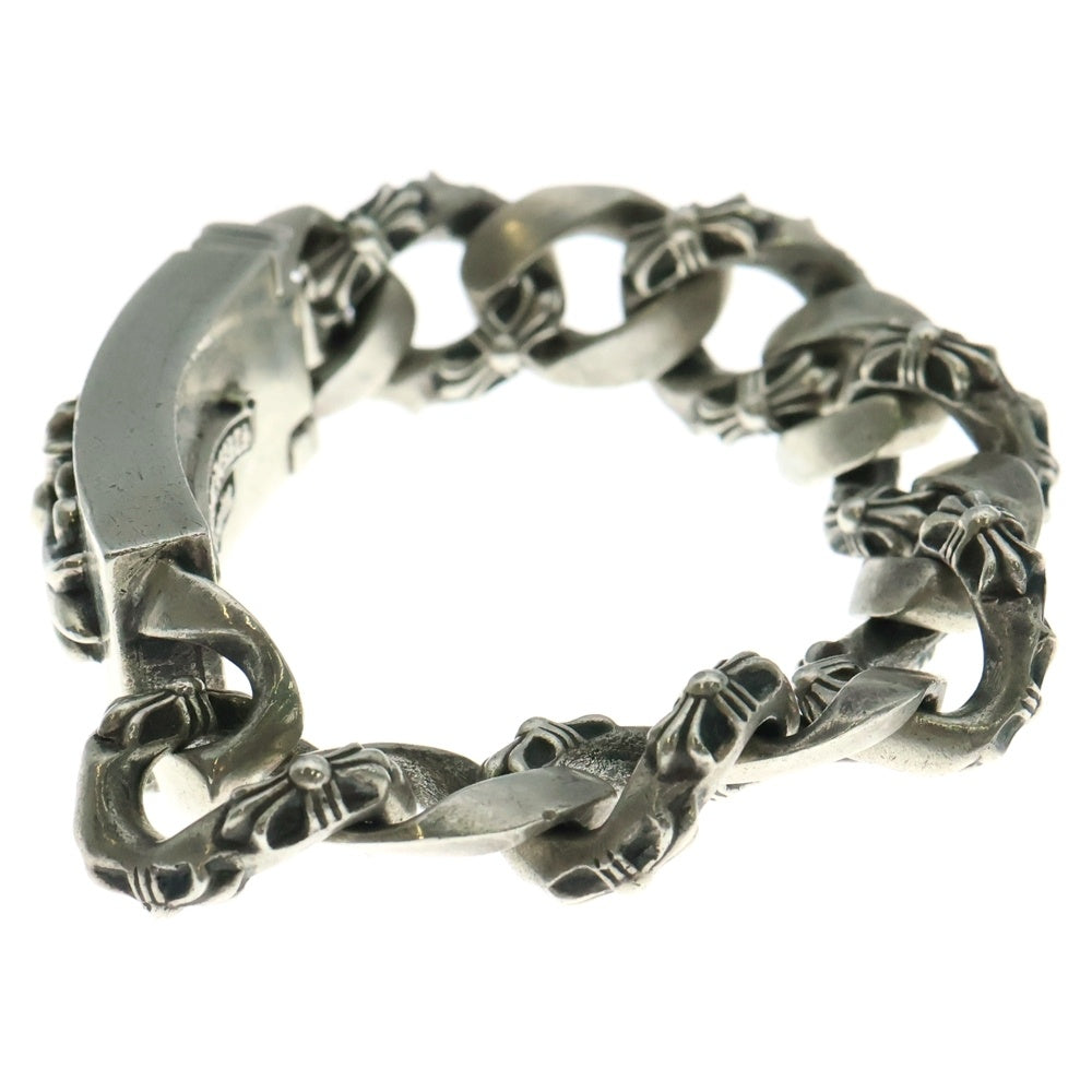 CHROME HEARTS(クロムハーツ) ID FLORAL CRS フローラルクロスIDファンシーリンク クリップ ブレスレット シルバー 11LINK BCA165