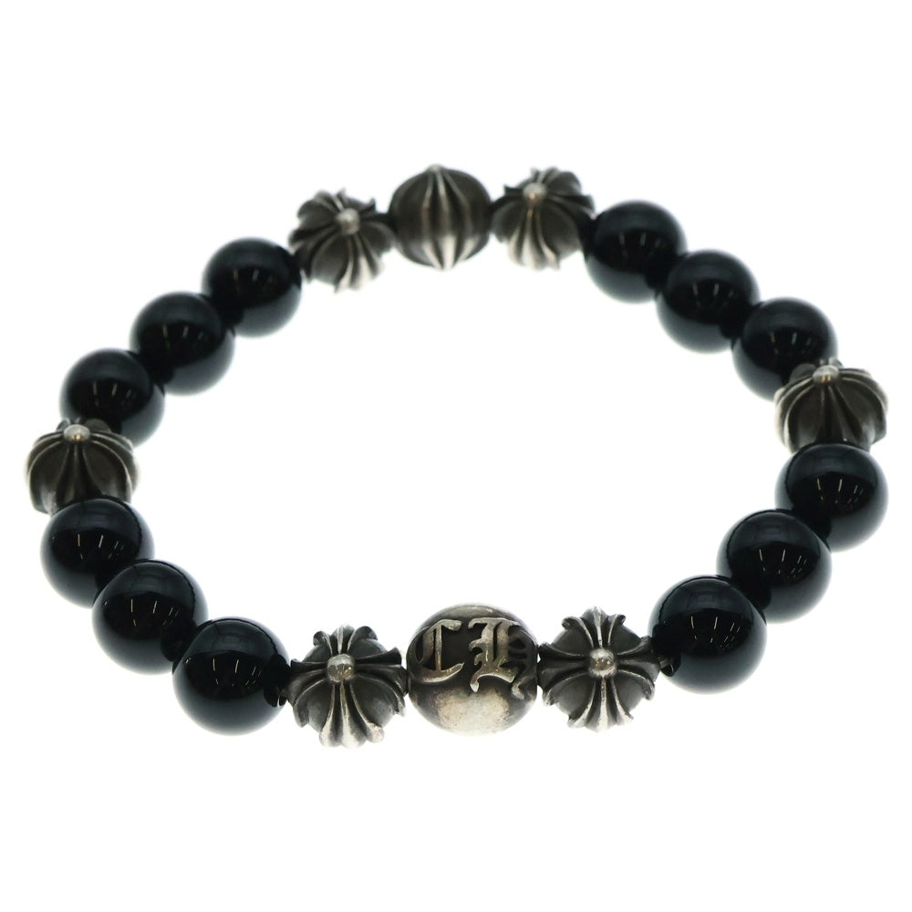 CHROME HEARTS(クロムハーツ) 10mm BEAD 10mmビーズブレス BEAD10mmブラックトルマリンビーズブレスレット ブラック/シルバー
