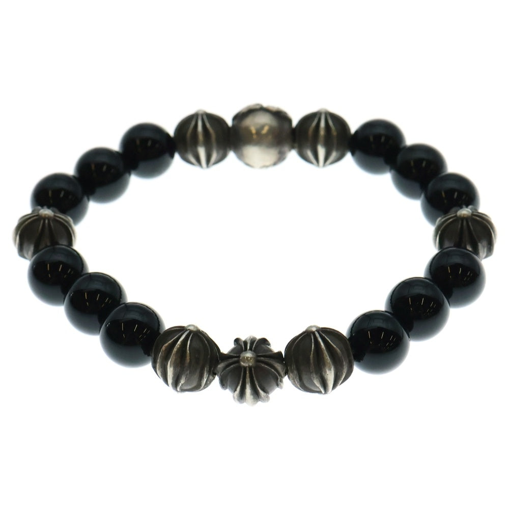 CHROME HEARTS(クロムハーツ) 10mm BEAD 10mmビーズブレス BEAD10mmブラックトルマリンビーズブレスレット ブラック/シルバー