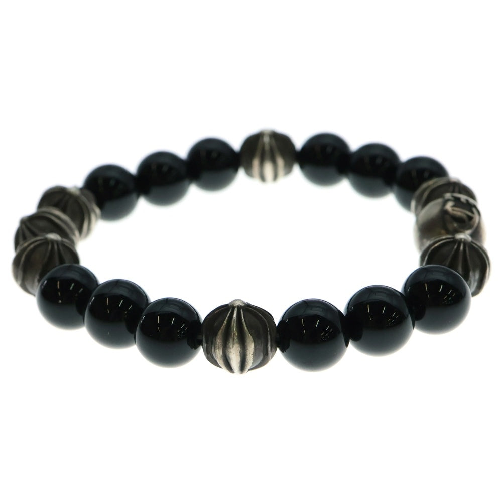 CHROME HEARTS(クロムハーツ) 10mm BEAD 10mmビーズブレス BEAD10mmブラックトルマリンビーズブレスレット ブラック/シルバー