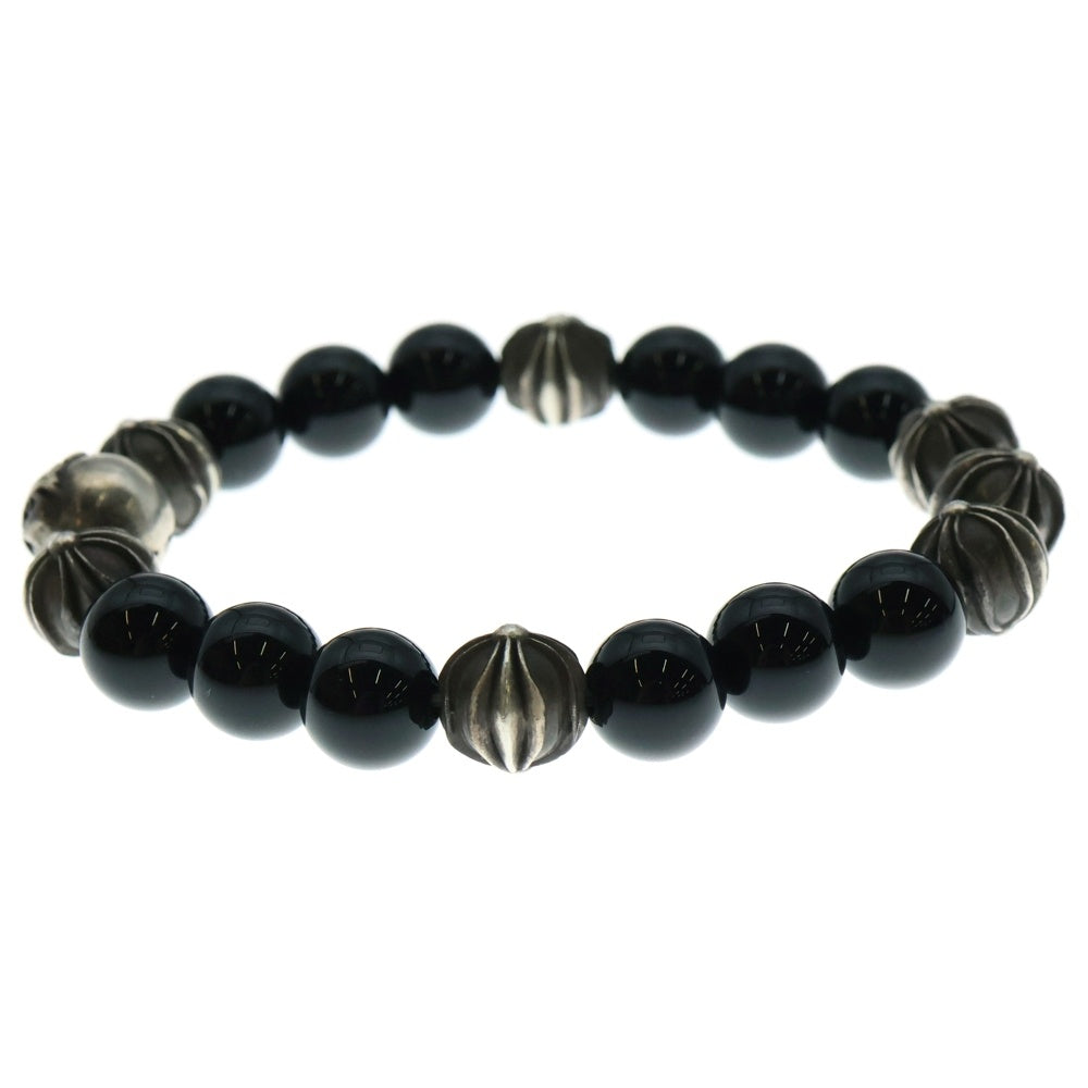 CHROME HEARTS(クロムハーツ) 10mm BEAD 10mmビーズブレス BEAD10mmブラックトルマリンビーズブレスレット ブラック/シルバー