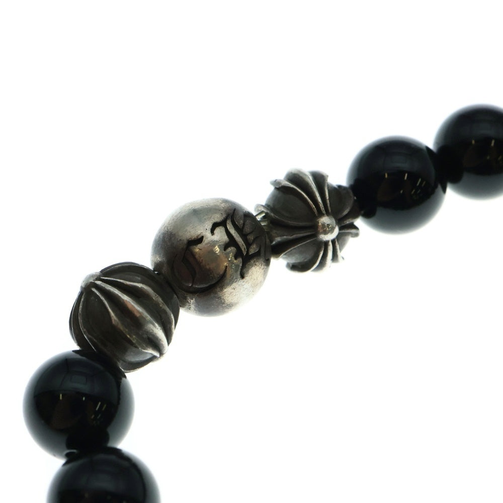 CHROME HEARTS(クロムハーツ) 10mm BEAD 10mmビーズブレス BEAD10mmブラックトルマリンビーズブレスレット ブラック/シルバー