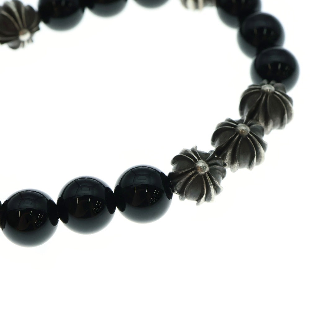 CHROME HEARTS(クロムハーツ) 10mm BEAD 10mmビーズブレス BEAD10mmブラックトルマリンビーズブレスレット ブラック/シルバー