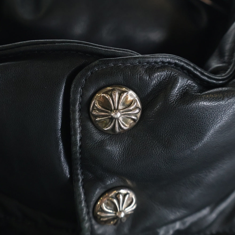 CHROME HEARTS(クロムハーツ) STIFF LTHR スティッフ クロスボールボタンレザーダウンジャケット
