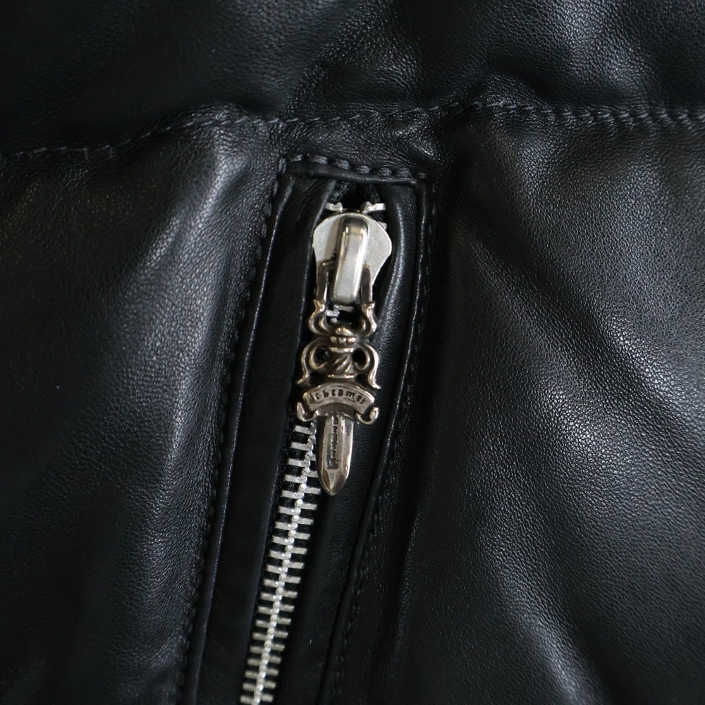 CHROME HEARTS(クロムハーツ) STIFF LTHR スティッフ クロスボールボタンレザーダウンジャケット