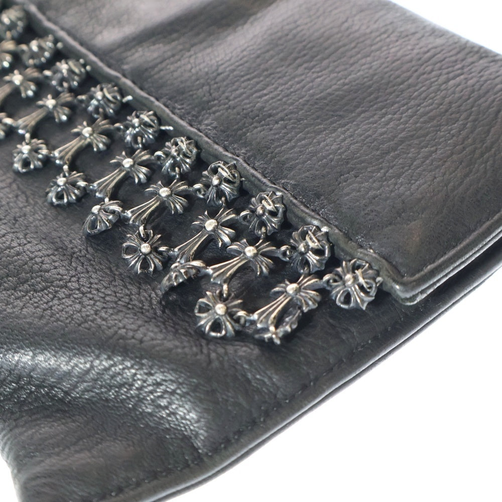 CHROME HEARTS(クロムハーツ) Poker Bag ポーカーバッグ クラッチバッグ ポーチ クロスボールジップ レザー ブラック/シルバー